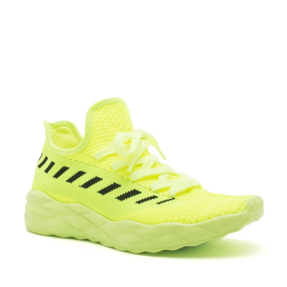 Trendy Neon Yellow and Coral Sneakers